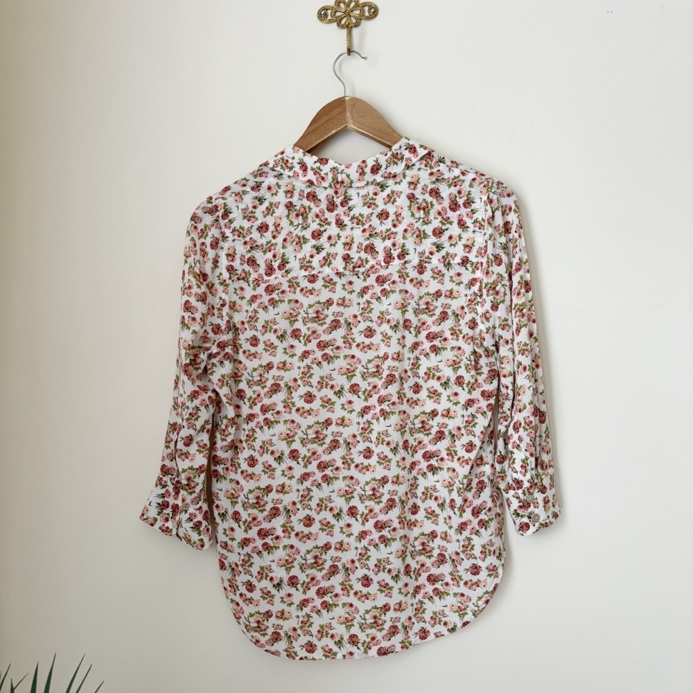 L'AGENCE Pink Spring Floral Button Front Top Small Cottagecore - Picture 5 of 9
